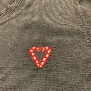 GUC Modcloth gray sweater w/ candy cane details!